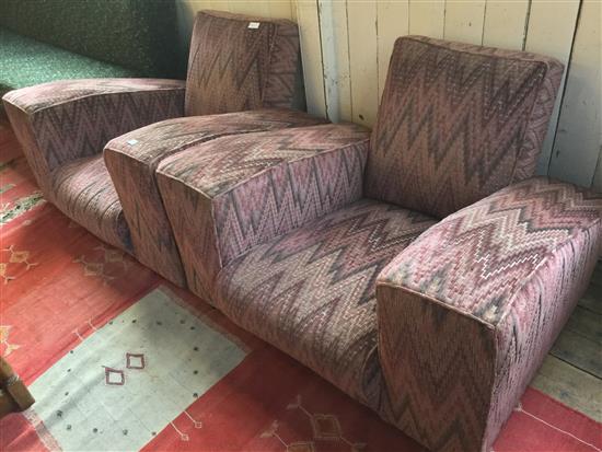 Pair Art Deco club chairs